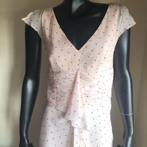 ESCADA, soft pink chiffon dress w polka dots sz 38